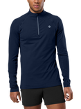 Gym+Coffee Relentless Slim Fit 1/4 Quarter Zip Midlayer Top, Twilight Navy