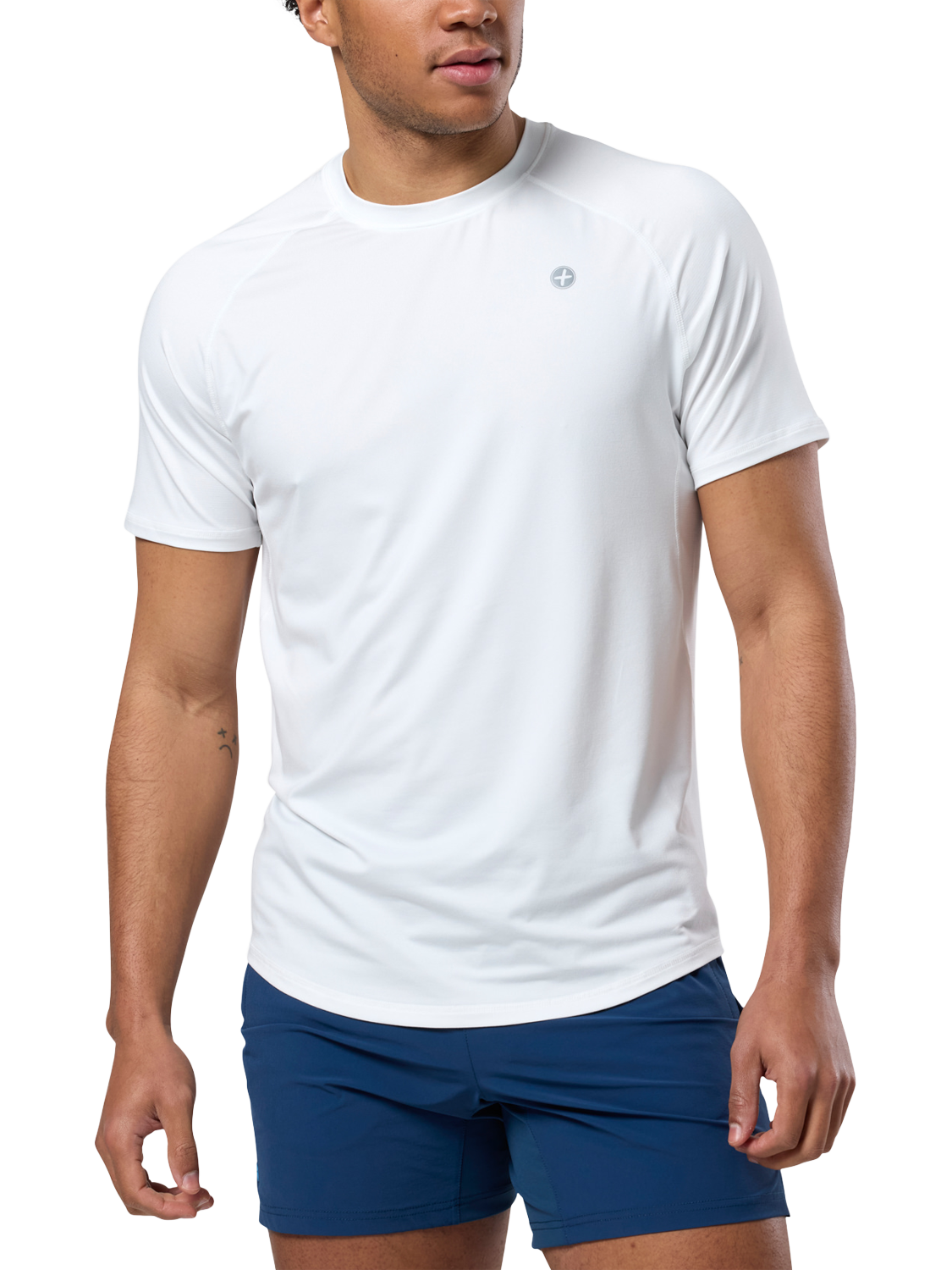 Product image 1 of 5, which shows Gym+Coffee Relentless T-Shirt, Ultra White, XXS