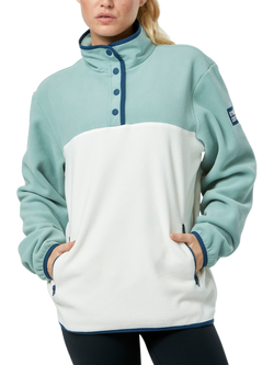 Gym+Coffee Snap Collar Polar Fleece, Summer Green