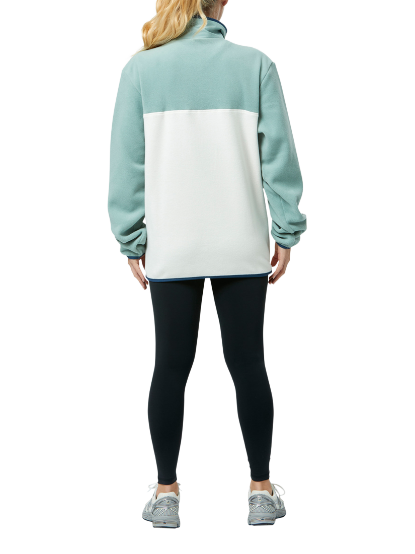 Product image 4 of 9, which shows Gym+Coffee Snap Collar Polar Fleece, Summer Green, XXS