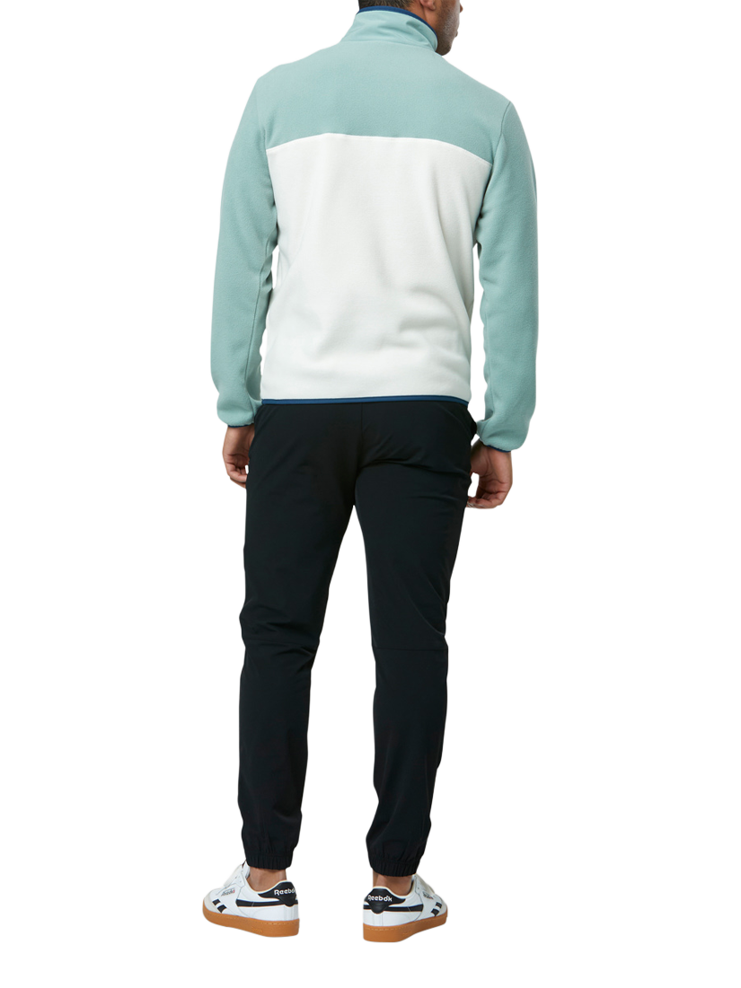 Product image 6 of 9, which shows Gym+Coffee Snap Collar Polar Fleece, Summer Green, XXS