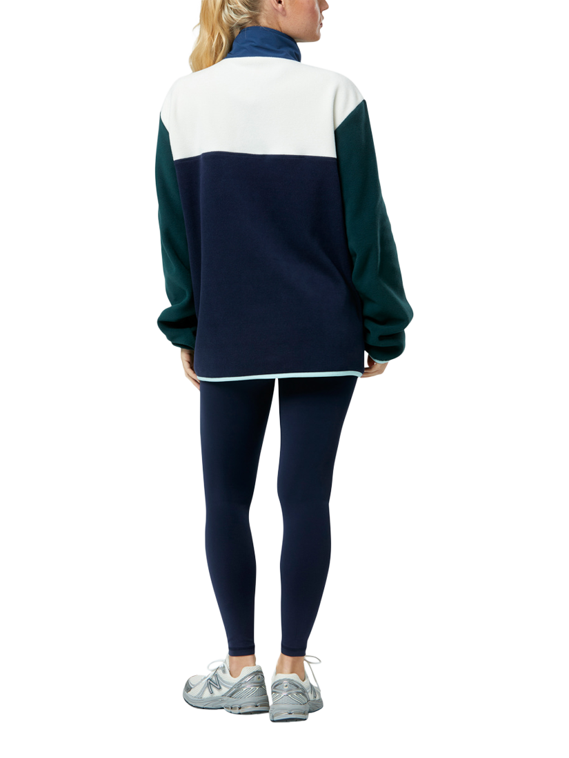 Product image 4 of 9, which shows Gym+Coffee Snap Collar Polar Fleece, Twilight Navy, XS