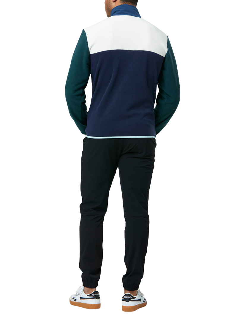 Product image 6 of 9, which shows Gym+Coffee Snap Collar Polar Fleece, Twilight Navy, XS