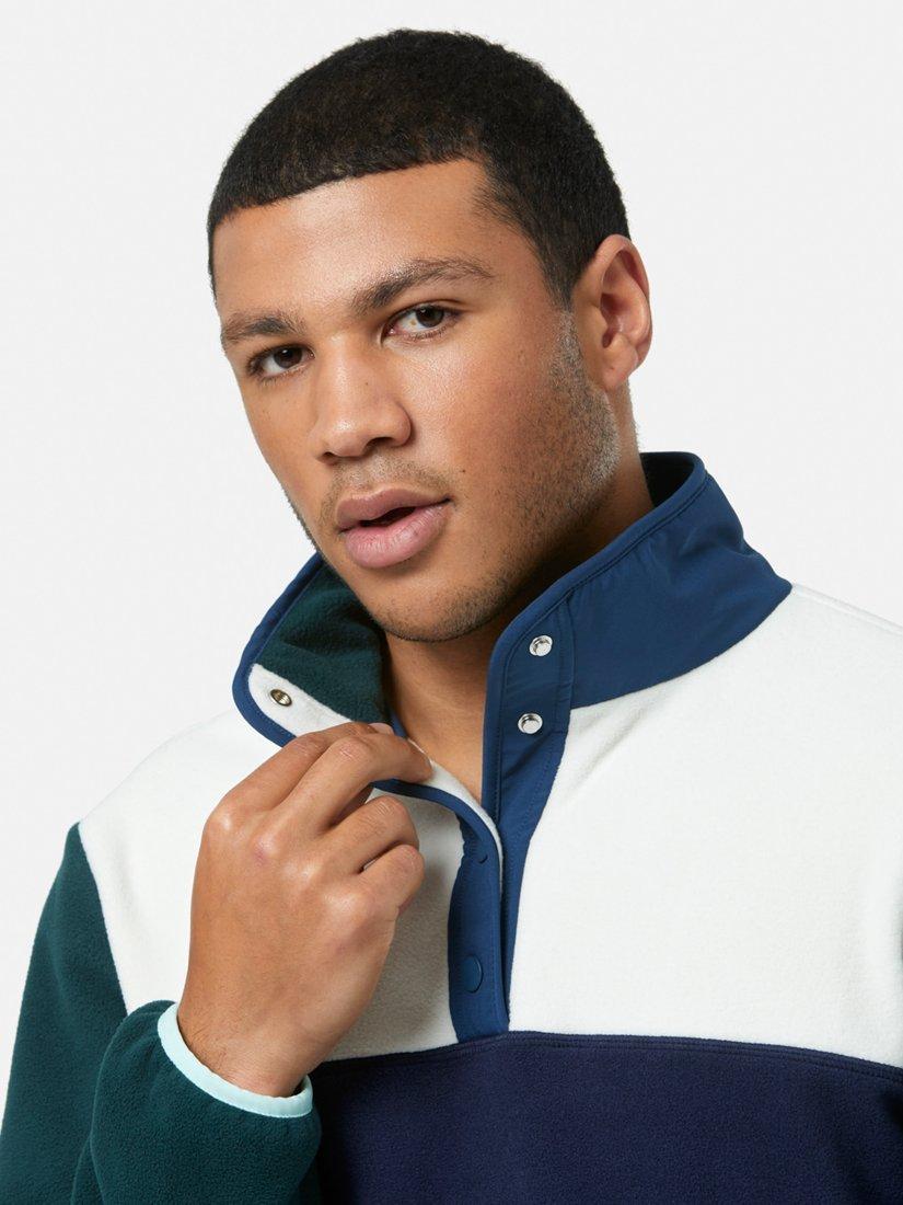 Product image 7 of 9, which shows Gym+Coffee Snap Collar Polar Fleece, Twilight Navy, XS