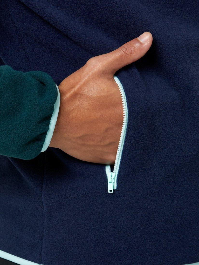 Product image 8 of 9, which shows Gym+Coffee Snap Collar Polar Fleece, Twilight Navy, XS