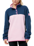 Gym+Coffee Snap Collar Polar Fleece, Powder Pink