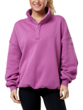 Gym+Coffee Snap Collar Sweatshirt, Crisp Pink