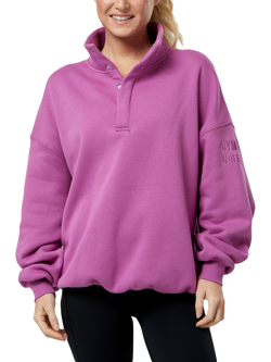 Gym+Coffee Snap Collar Sweatshirt, Crisp Pink, Crisp Pink