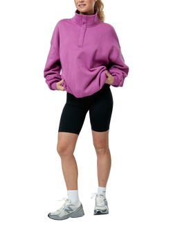 Gym+Coffee Snap Collar Sweatshirt, Crisp Pink - view 2, Crisp Pink