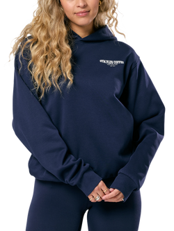 Gym+Coffee Unisex Clubhouse Hoodie, Twilight Navy