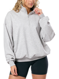 Gym+Coffee Unisex Clubhouse Funnel Neck Top, Grey Marl