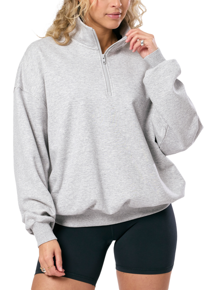 Gym+Coffee Unisex Clubhouse Funnel Neck Top, Grey Marl, Grey Marl