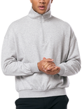 Gym+Coffee Unisex Clubhouse Funnel Neck Top, Grey Marl