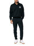 Gym+Coffee Unisex Snap Collar Varsity Sweatshirt, Black