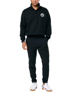 Gym+Coffee Unisex Snap Collar Varsity Sweatshirt, Black - view 2, Black