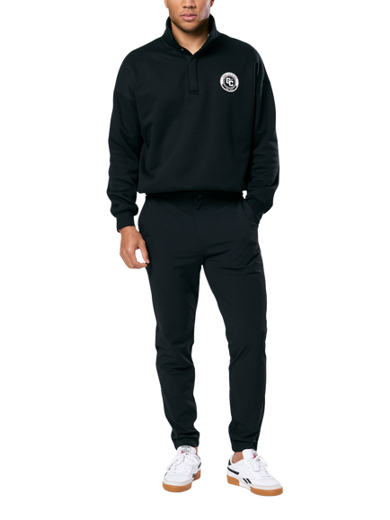 Gym+Coffee Unisex Snap Collar Varsity Sweatshirt, Black - view 2, Black