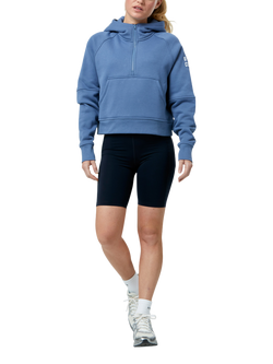 Gym+Coffee Sierra Half Zip Cropped Hoodie - view 2, Oasis Blue