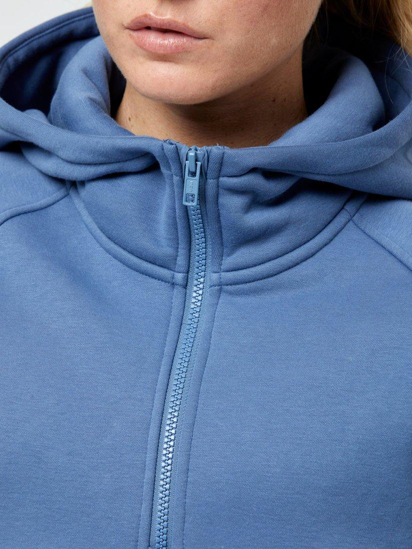 Product image 7 of 10, which shows Gym+Coffee Sierra Half Zip Cropped Hoodie, Oasis Blue, XXS