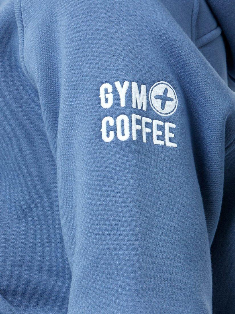 Product image 10 of 10, which shows Gym+Coffee Sierra Half Zip Cropped Hoodie, Oasis Blue, XXS