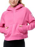 Gym+Coffee Sierra Half Zip Cropped Hoodie, Sangria Sunset