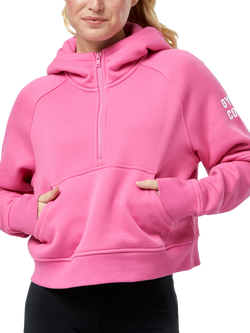 Gym+Coffee Sierra Half Zip Cropped Hoodie, Sangria Sunset