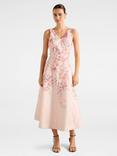 Forever New Aubrey Floral Sleeveless Midi Dress, Pink