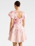 Forever New Camden Floral Puff Sleeve Mini Dress, Pink/Multi