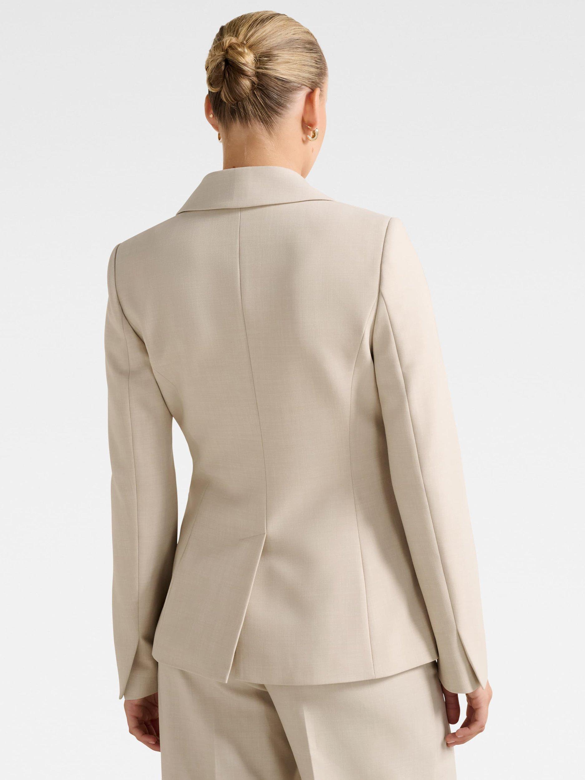 Product image 2 of 5, which shows Forever New Lulu One Button Blazer, Milk, 4