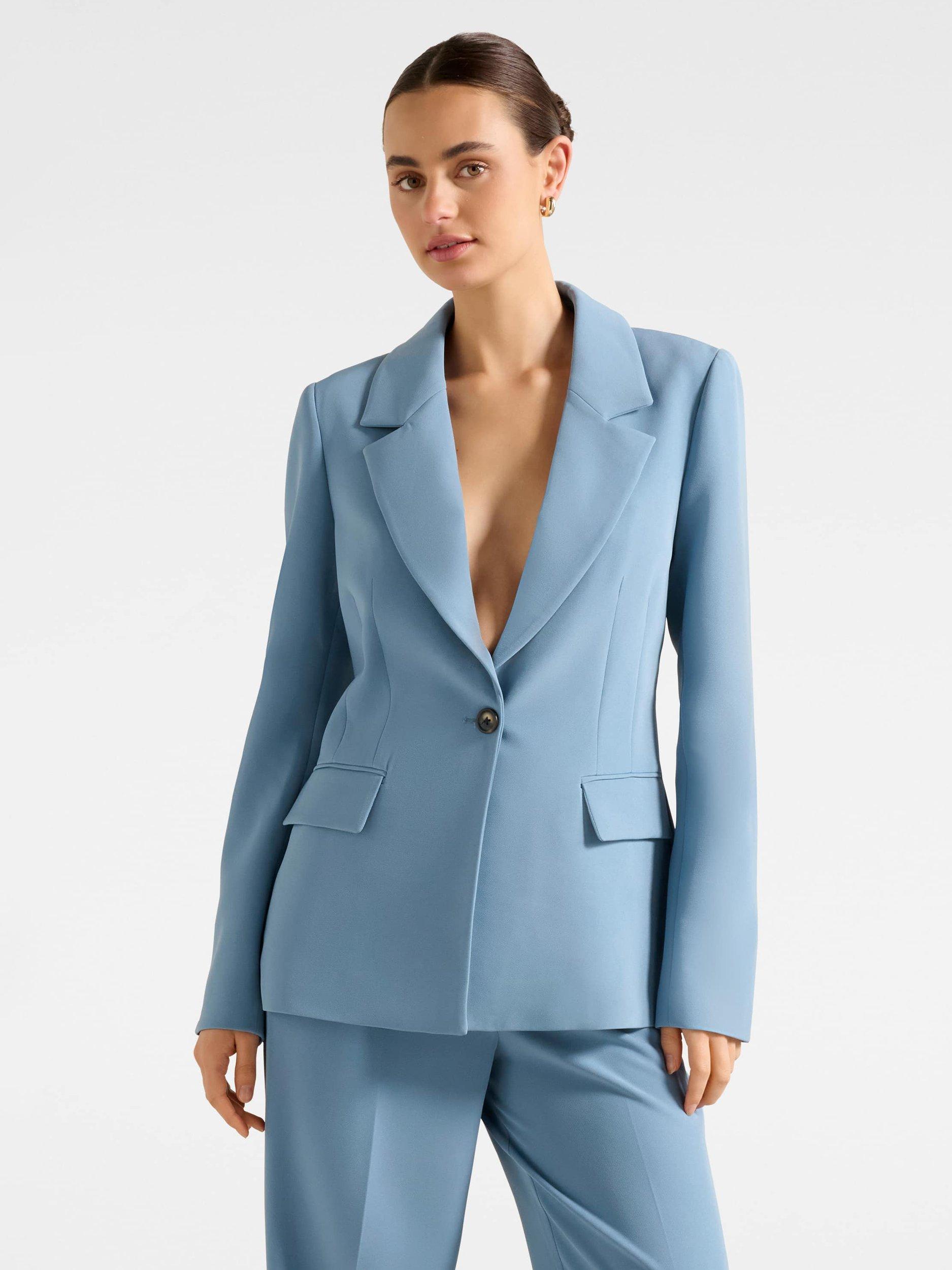 Product image 1 of 5, which shows Forever New Ariel Sculpted Blazer, Blue, 4