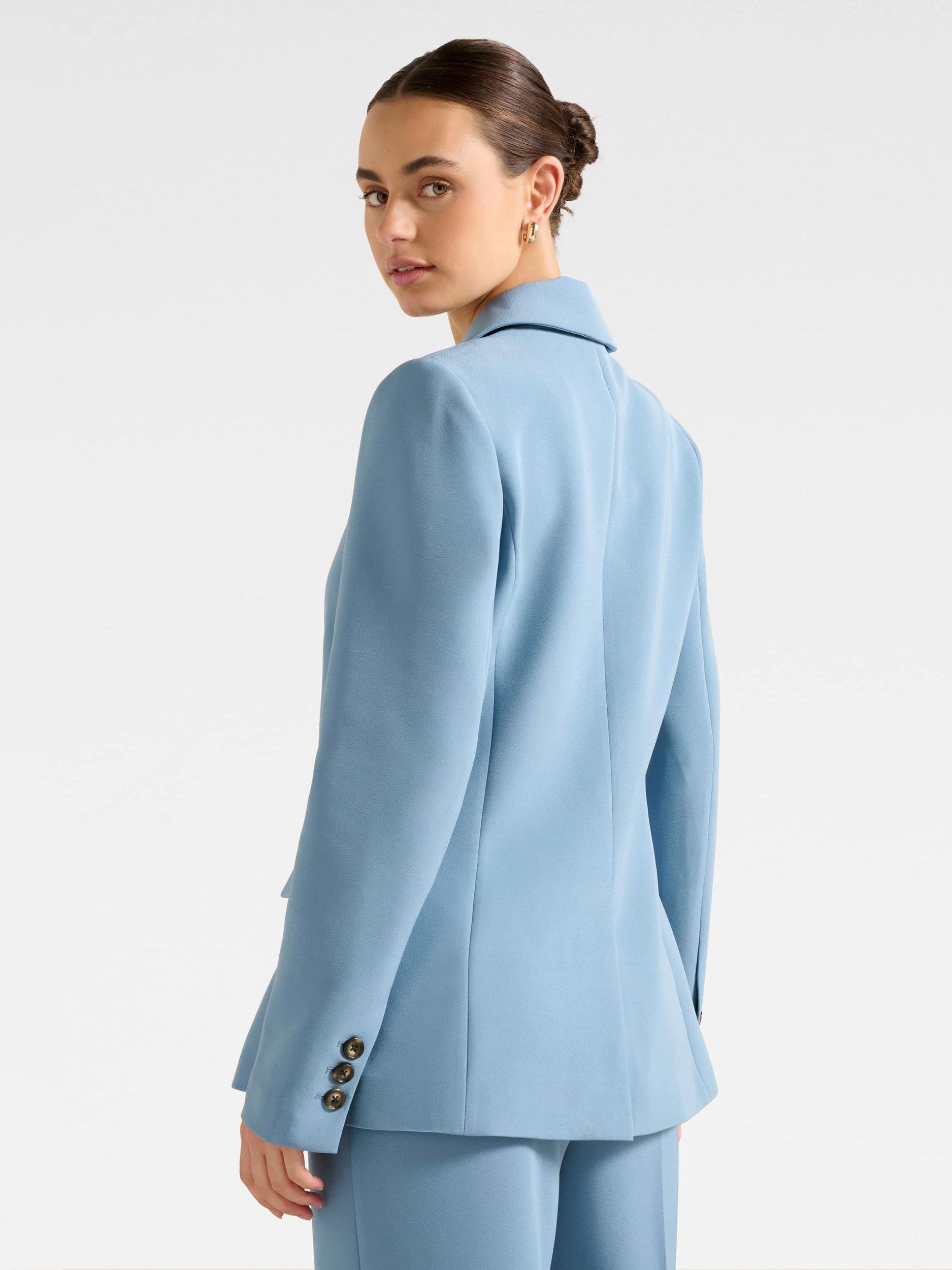 Product image 2 of 5, which shows Forever New Ariel Sculpted Blazer, Blue, 4