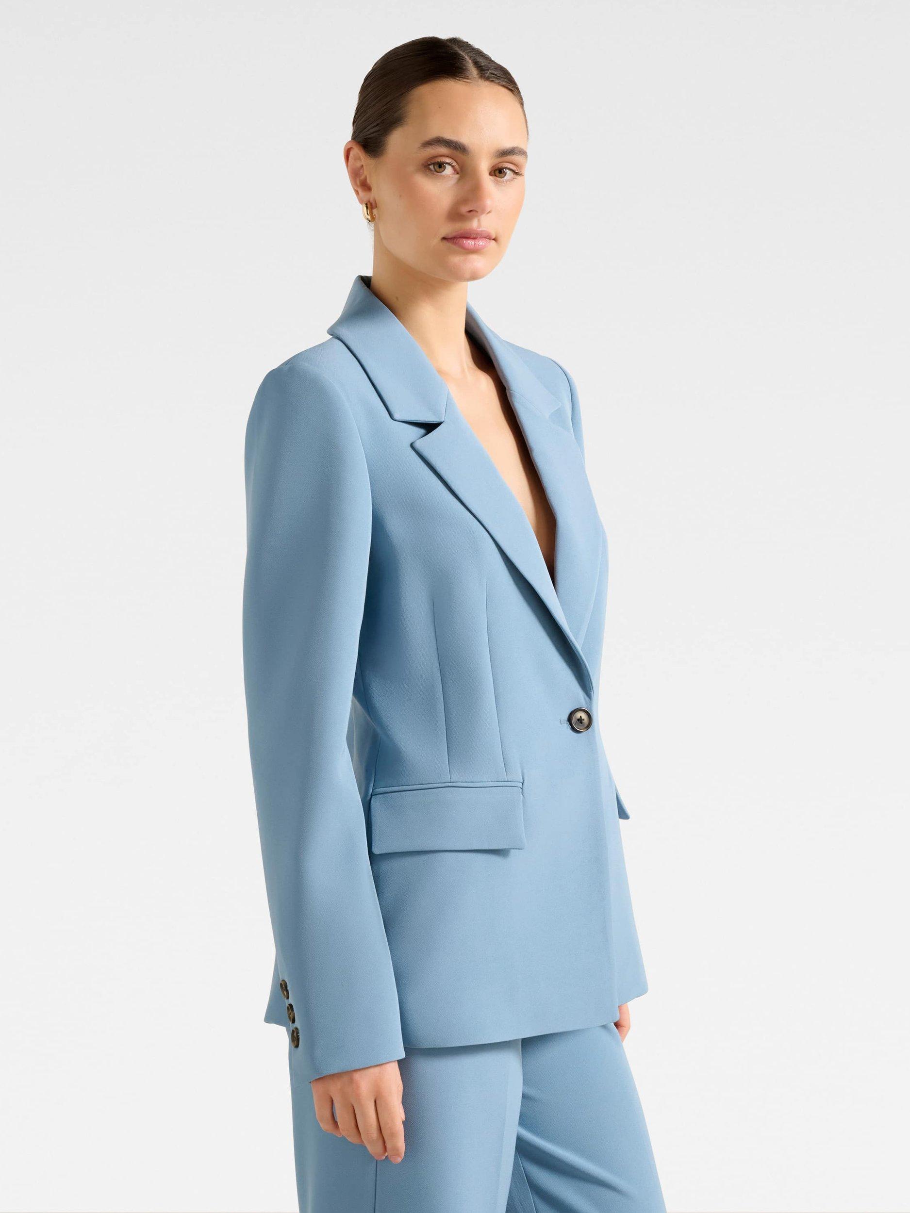 Product image 3 of 5, which shows Forever New Ariel Sculpted Blazer, Blue, 4