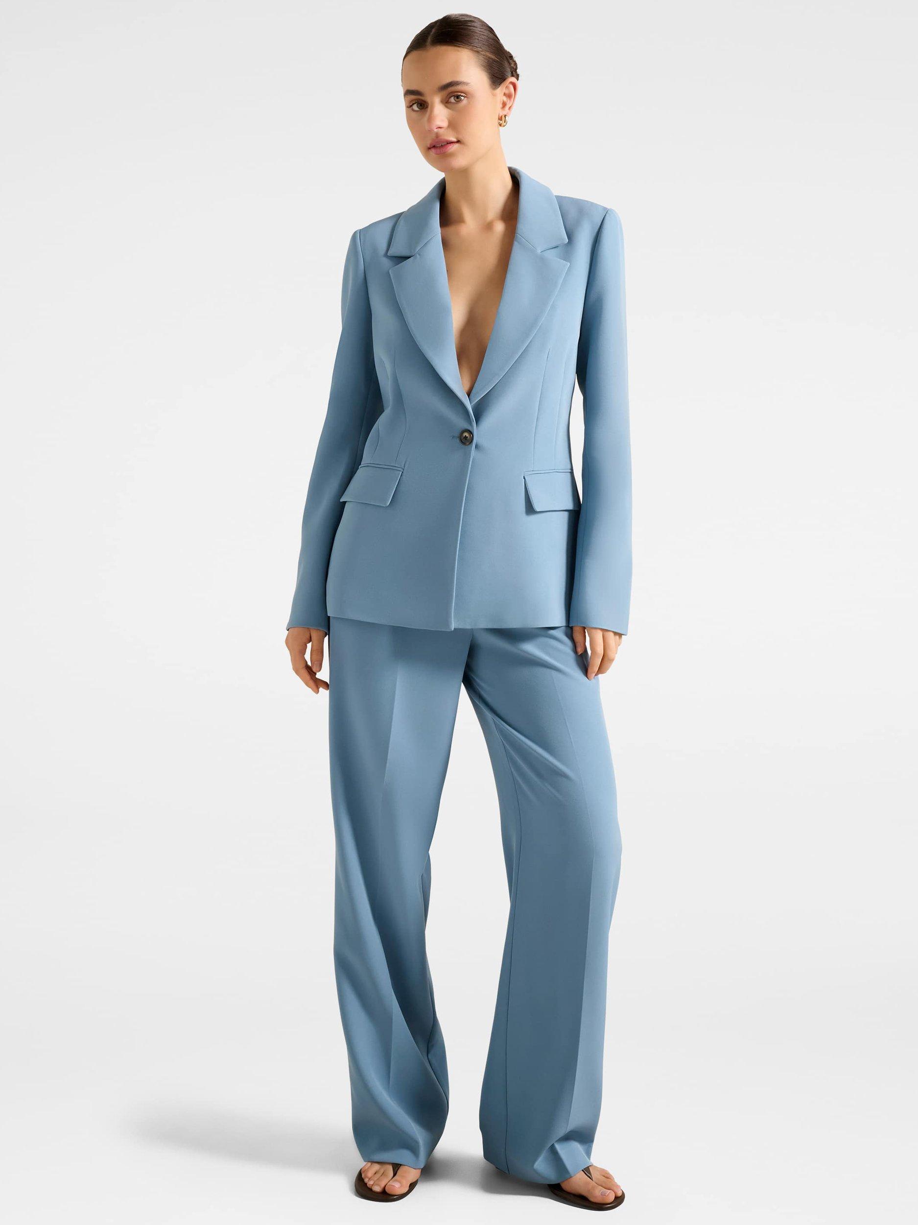 Product image 5 of 5, which shows Forever New Ariel Sculpted Blazer, Blue, 4