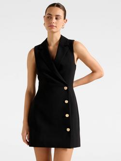 Forever New Eddie Sleeveless Blazer Mini Dress, Black, Black