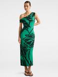 Forever New Gisella Floral Tipped Mesh Midi Dress, Mora Stencil