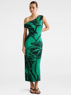 Forever New Gisella Floral Tipped Mesh Midi Dress, Mora Stencil, Mora Stencil