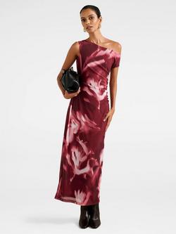 Forever New Petite Gisella Floral Mesh Midi Dress, Berry Odella Floral, Berry Odella Floral