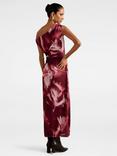 Forever New Petite Gisella Floral Mesh Midi Dress, Berry Odella Floral
