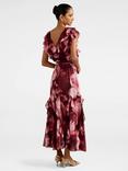 Forever New Petite Naya Ruffle Midi Dress, Berry