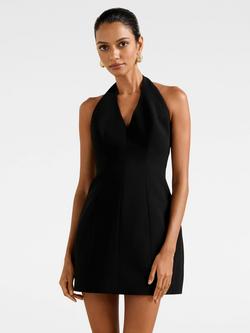 Forever New Petite Riley Halterneck Mini Dress, Black, Black