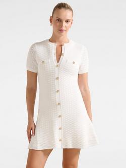 Forever New Rosa Stitch Knit Mini Dress, Porcelain, Porcelain