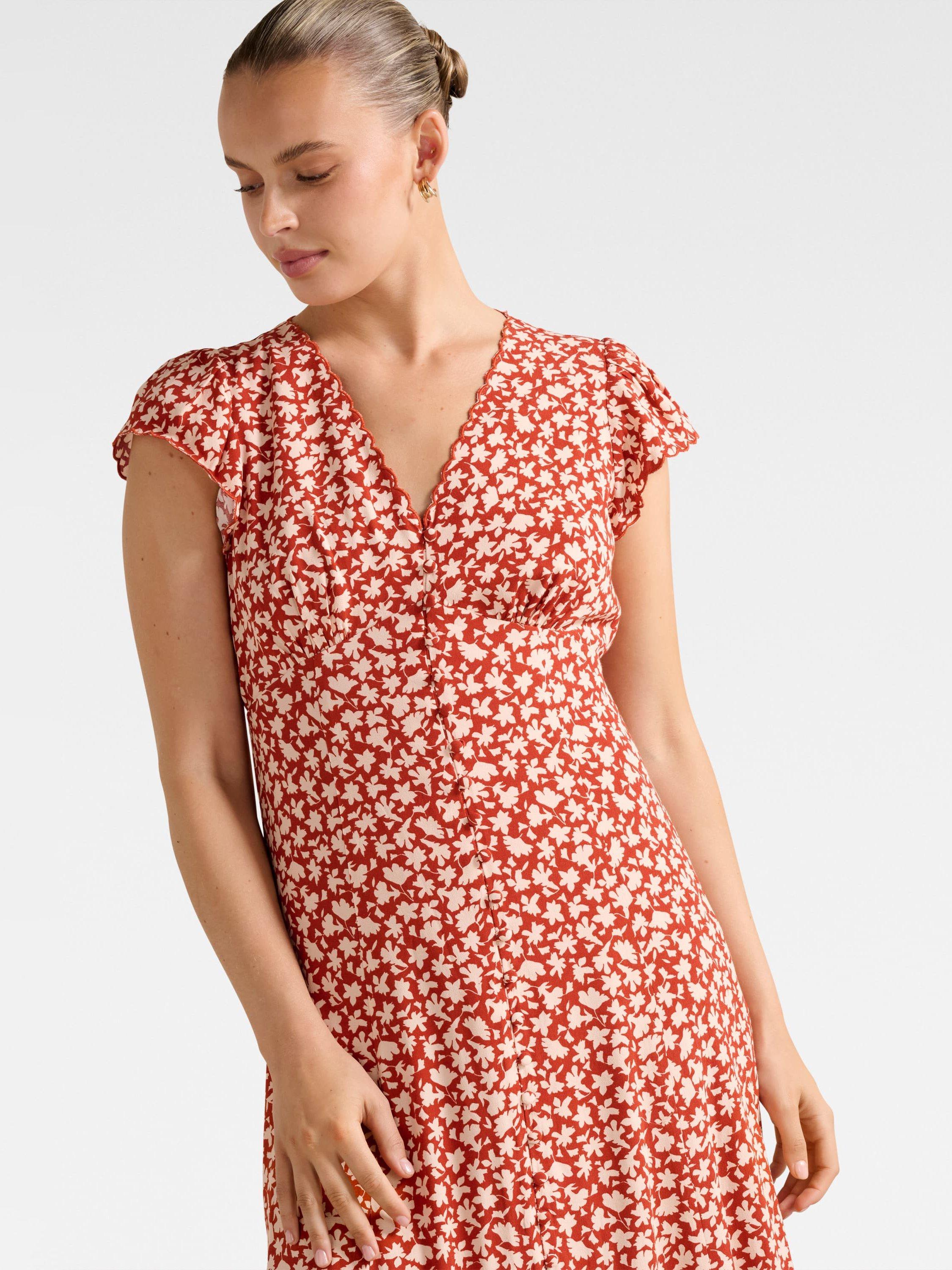Forever New Winona Scallop Midi Dress, Seymour Ditsy