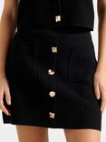 Forever New Elyse Knitted Mini Skirt, Black