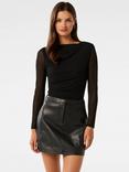 Forever New Gemma Faux Leather Mini Skirt, Black
