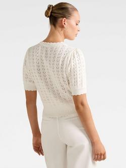 Forever New Bianca Stitch Detail Knit Top, Cream - view 2, Cream