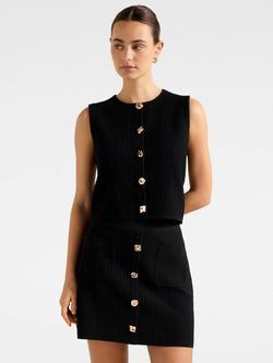Forever New Elyse Knitted Tank Top, Black, Black