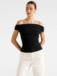 Forever New Somer Crepe Bardot Top, Black