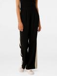Forever New Aleyna Side Stripe Wide Leg Trousers, Black