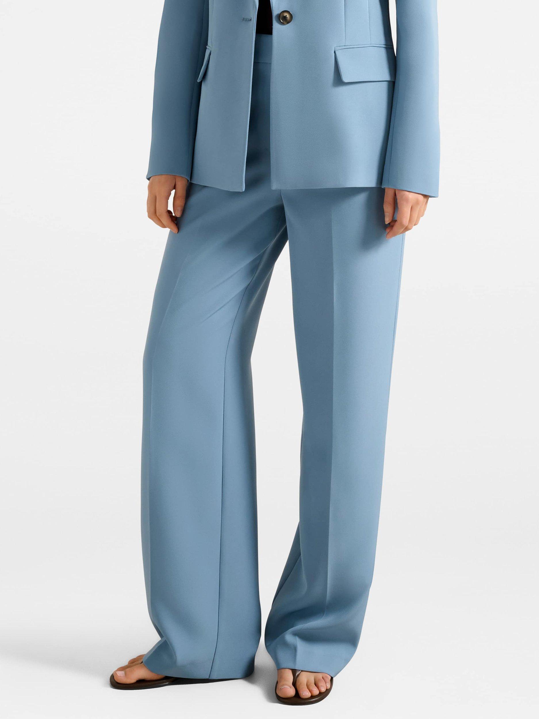 Product image 1 of 5, which shows Forever New Ariel Straight Trousers, Blue, 4