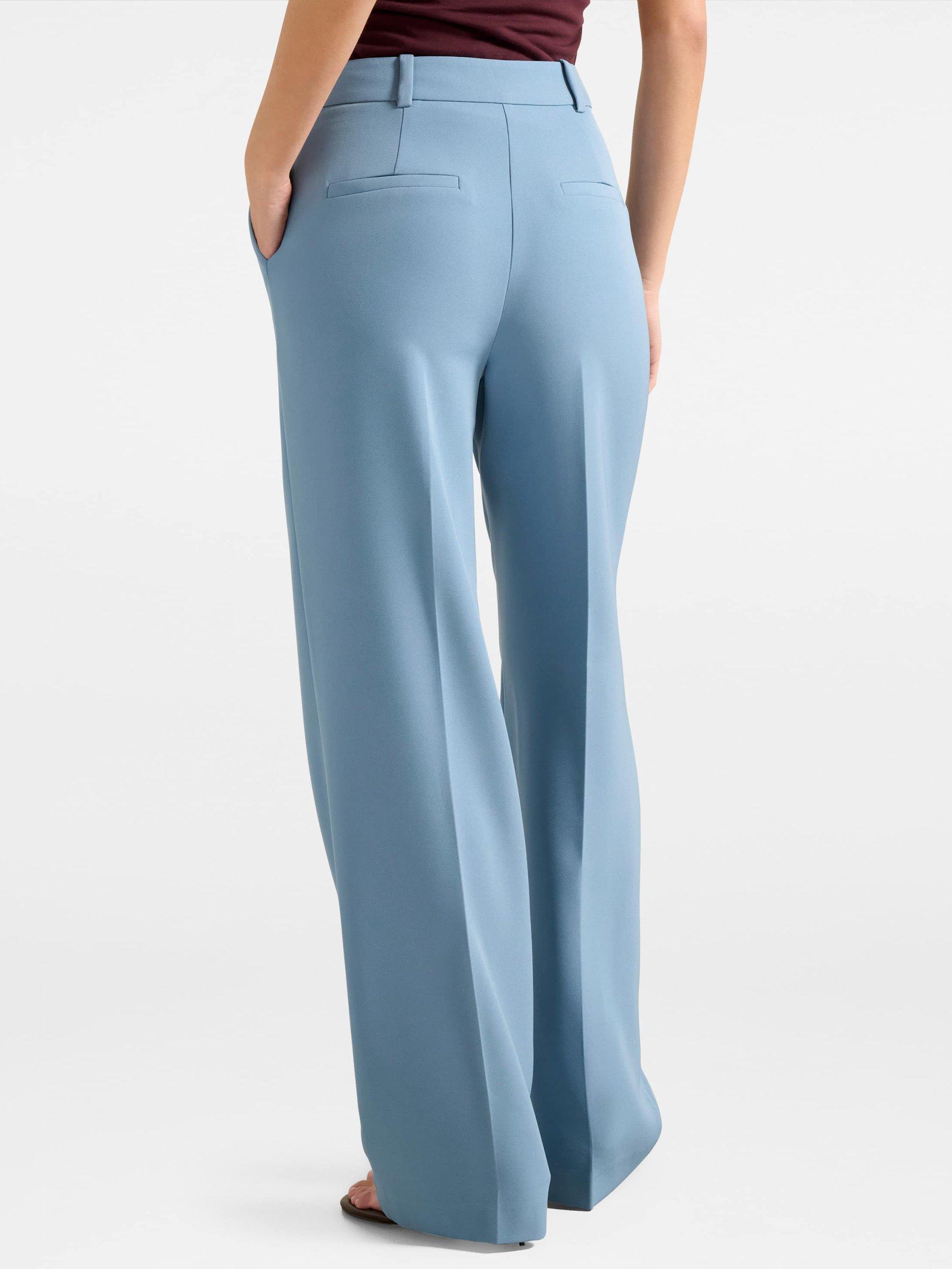 Product image 2 of 5, which shows Forever New Ariel Straight Trousers, Blue, 4