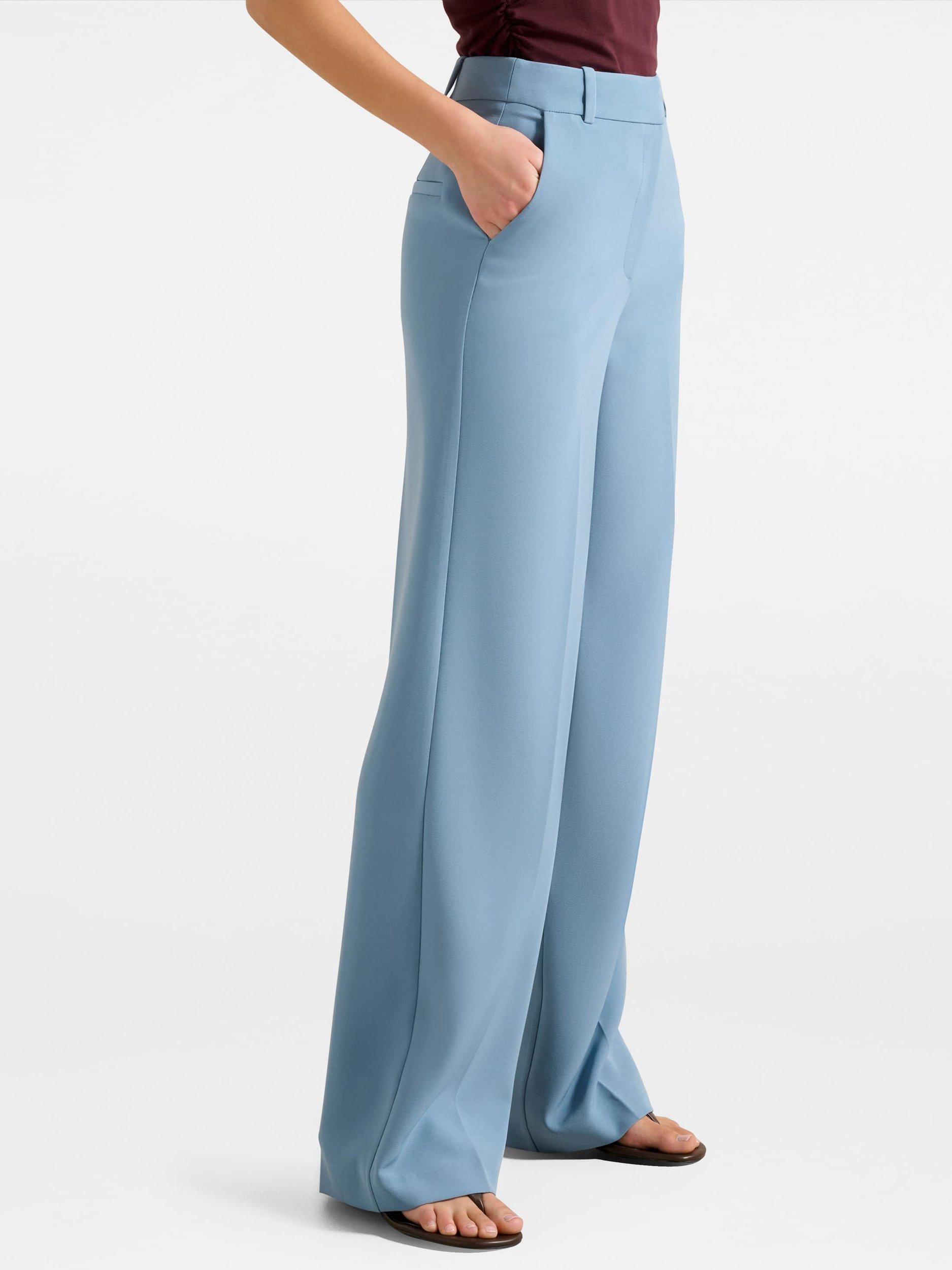 Product image 3 of 5, which shows Forever New Ariel Straight Trousers, Blue, 4